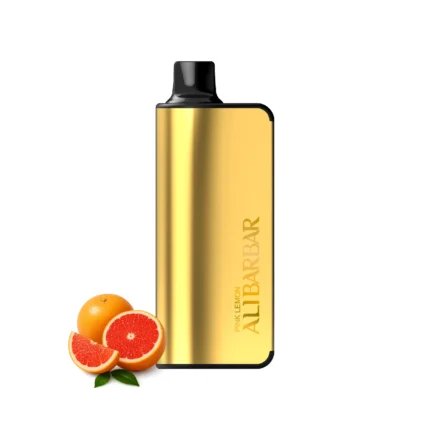 Alibarbar 9000 Pink Lemon disposable vape with Blue Razz Ice and Mango Peach flavors