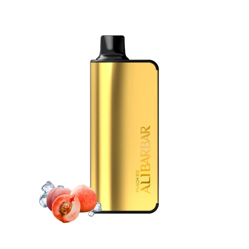 Alibarbar 9k Peach Ice disposable vape with Blue Razz Ice and Mango Peach flavors