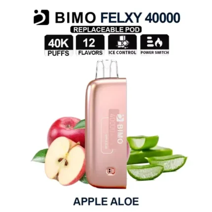 Bimo Felxy 40000 Pod Apple Aloe device and packaging
