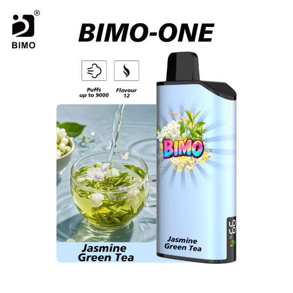 Bimo-one-9000-Jasmine-Green-Tea Bimo ONE 9000 Jasmine Green Tea elegant disposable vape device