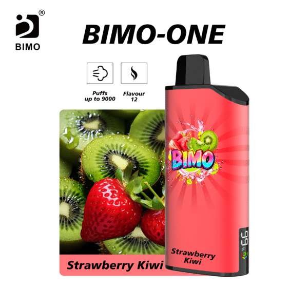 Bimo-one-9000-Strawberry-Kiwi Bimo ONE 9000 Strawberry Kiwi disposable vape device
