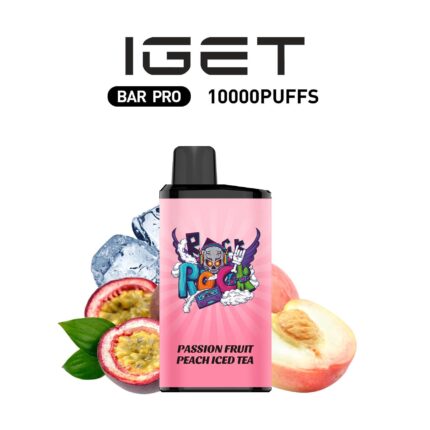 IGET BAR PRO Passion Fruit Peach Iced Tea disposable vape device flavor variant