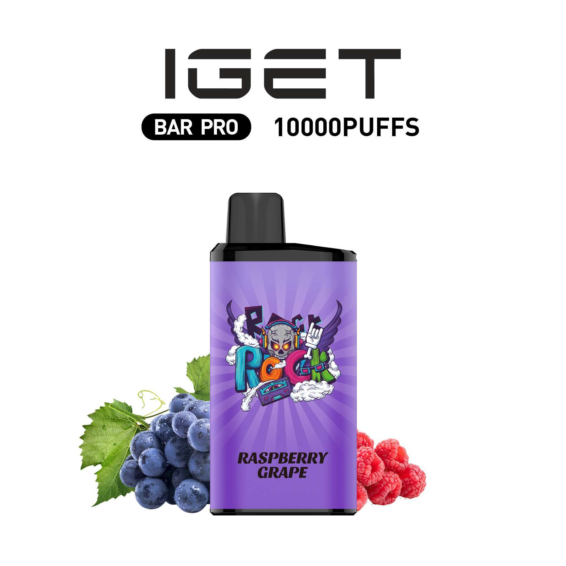 IGET-BAR-PRO-RASPBERRY-GRAPE IGET IGET BAR PRO Raspberry Grape disposable vape close-up