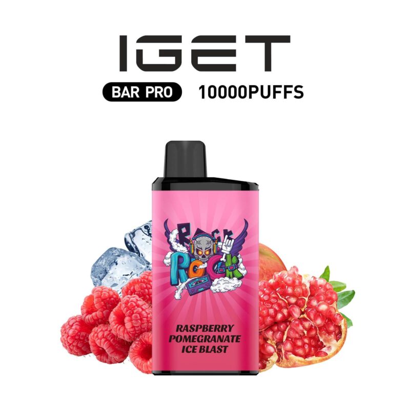 IGET BAR PRO Raspberry Pomegranate Ice Blast disposable vape device flavor variant