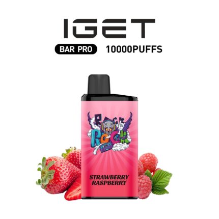 IGET BAR PRO Strawberry Raspberry disposable vape close-up