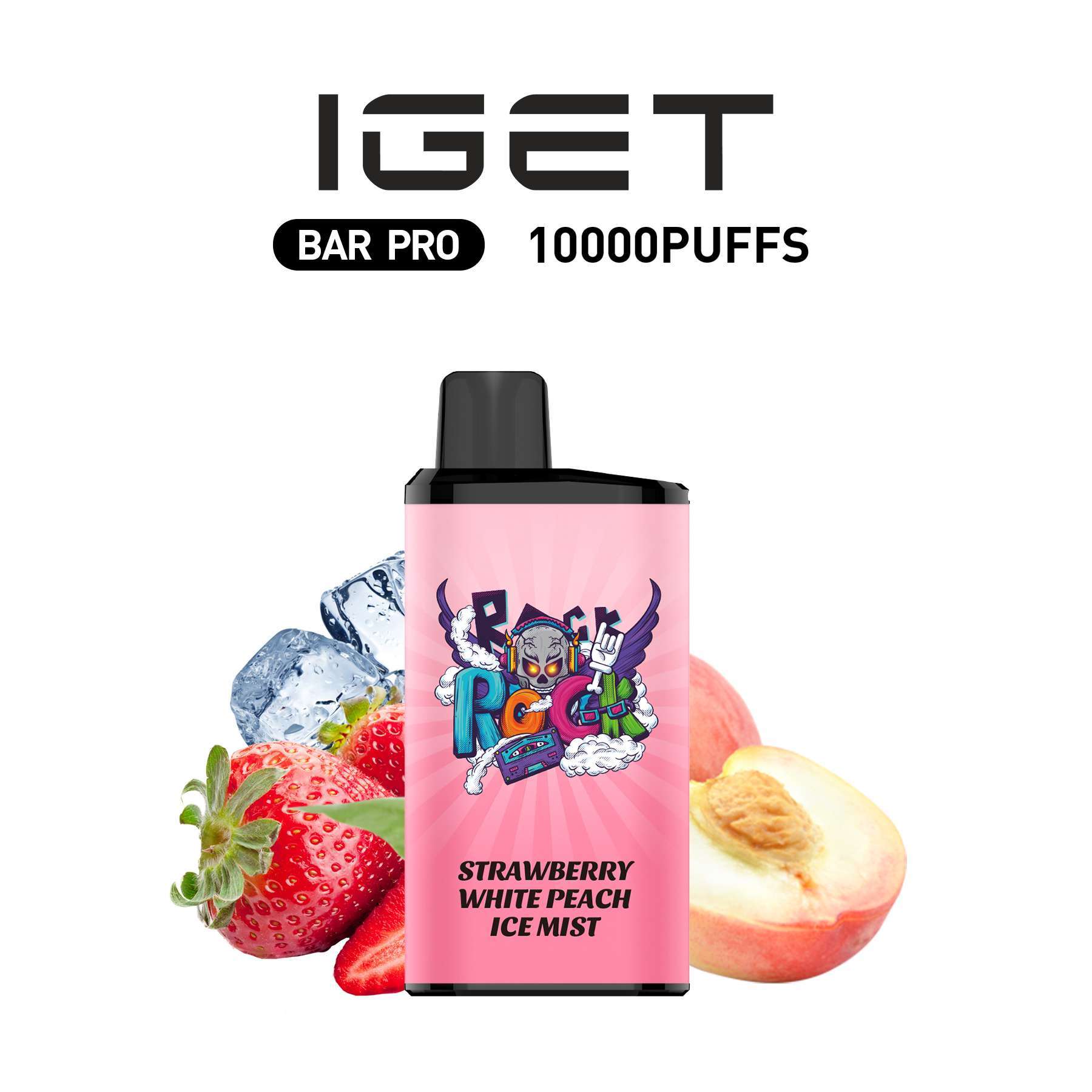 IGET-BAR-PRO-STRAWBERRY-WHITE-PEACH-ICE-MIST IGET BAR PRO Strawberry White Peach Ice Mist - IGET VAPE Online Store disposable vape device flavor variant