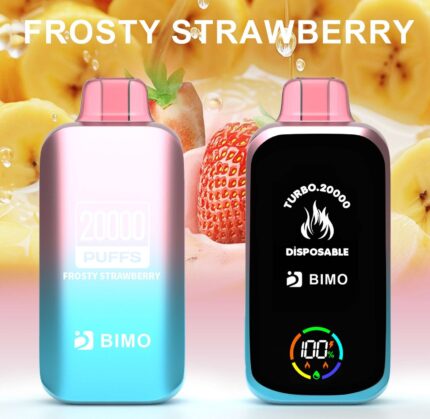 Bimo Vape Turbo 20000 Frosty Strawberry disposable vape device with icy strawberry flavor