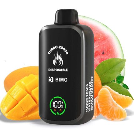 Bimo Turbo 20000 Watermelon Mango Orange disposable vape with tropical fruit flavors