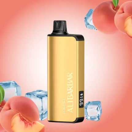 Alibarbar Ingot peach ice disposable vape device on Nebula Vapes AUS