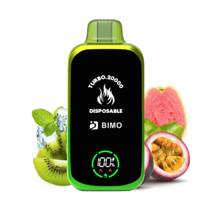 Bimo Turbo 20000 Passion Fruit Kiwi Guava high-capacity disposable vape device