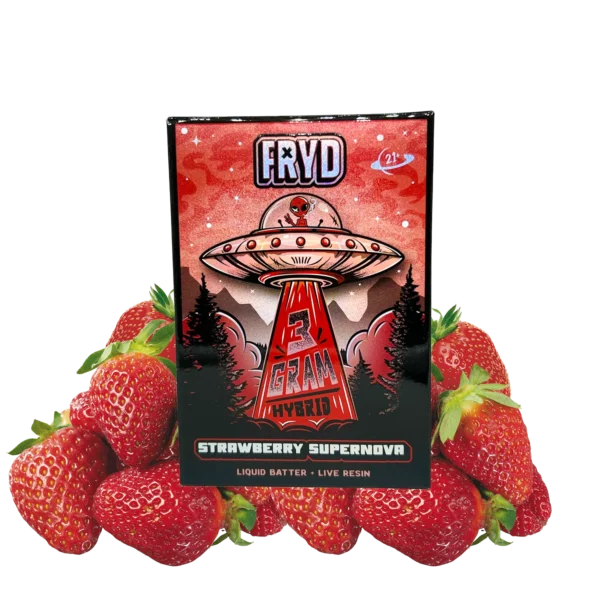 Strawberry Supernova Fryd Vape (3 grams + 5 Gummies) Strawberry Supernova Fryd Vape (3 grams + 5 Gummies)