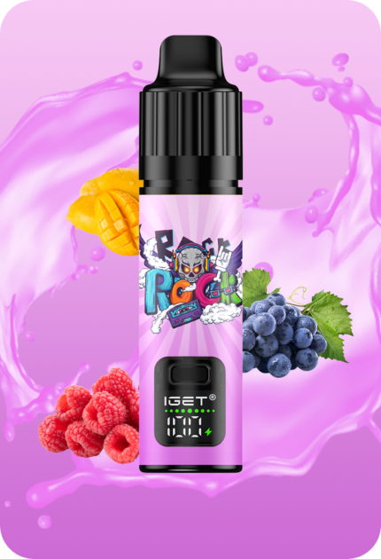 IGET Bar Plus Raspberry Grape Mango disposable vape pod