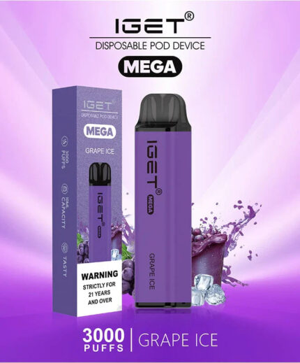IGET Mega Grape Ice disposable vape device