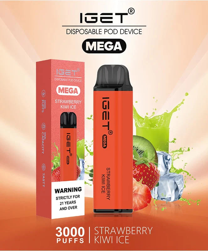 IGET Mega Strawberry Kiwi Ice (3000 Puffs) iget-mega-strawberry-kiwi-ice-vape-device