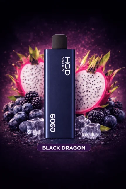 hqd cuvie slick 6000 black dragon vape device front view