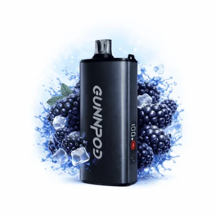 GUNNPOD EVO 15000 BLACKBERRY ICE vape device with blackberry and ice flavor