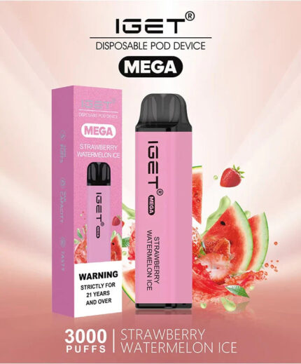 IGET Mega Strawberry Watermelon Ice disposable vape 3000 puffs